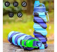 Jectse Foldable Silicone Travel Bottle Portable Sports Water Bottle 500Ml For Outdoor Activities Pink/Blue/Rose/Yellow (Pink)