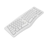 Jectse G131 Wired Ergonomic Keyboard, RGB Light & Curved Keys (White) | Full Size 69 Keys Layout Split Keyboard, Wave Keys, Comfortable Gaming Keyboard for Wins , for OS X, for IOS, for Android