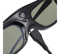 Jectse GL2100 Active Shutter 3D Glasses Rechargeable DLP-Link for DLP Projectors Optama for Fun Watching Movies Gaming - Black