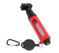 Jectse Golf Club Cleaner Brush Nylon Bristles Wide Coverage Press Type Bottle Transparent Water Bottle Easy to Refill for Golf Lovers PP, PVC (Red)