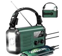 Jectse Hand Crank Emergency Radio, AM FM NOAA Solar Weather Radio with LED Flashlight Reading Lamp SOS Alarm Compass, Rechargeable 20000mAh Battery Phone Charger for Outdoor