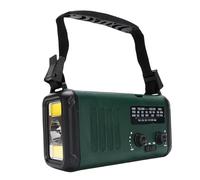 Jectse Hand Crank Emergency Radio, AM FM NOAA Solar Weather Radio with Reading Light Flashlight Compass, Rechargeable 10000mAh Battery Cell Phone Charger for Outdoor Activities