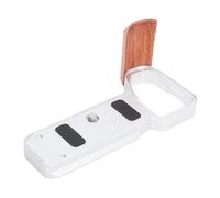 Jectse Handgrip L Shape Grip for A7C2 A7CR, Wooden Hand Grip L Bracket Built in Quick Release Plate, with Arca Interface, 1/4 Inch Threaded Hole, Lightweight Side Handle (Silver)
