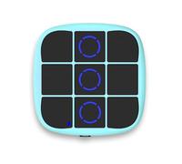 Jectse Handheld Toe Game, 4 in 1 Electronic Puzzle Games Console Portable Travel Game with Memory Flashes and 2 Player Mode, for Family Nights (Cyan)