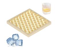 Jectse Ice Stamp Tray for Cocktails & Whiskey, Brass Ice Cube Imprinter for Clear Ice Cubes, Ice Press Craft Modern Ice Stamps (A04)