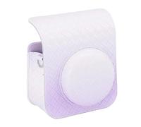 Jectse Instant Camera Bag, Woven Pattern Instant Camera Case Protective PU Leather Accurate Opening Soft for Mini 12 (Purple)