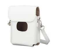 Jectse Instant Camera Cover, Instant Camera Bag Magnetic Suction Flap Removable Shoulder Strap Monochrome High Bearing for Travel (White)