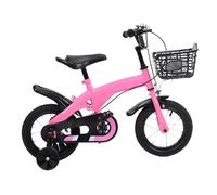 Jectse Kids Pink Bicycle with Stable Training Wheels and Robust Frame for 3-10 Years Children, Adjustable Seat and Handlebar Height, Ideal for Toddlers, Material: Iron (14 Inch)