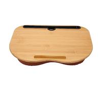 Jectse Laptop Lap Desk, Bamboo Wood Portable Lap Desk with Pillow Cushion, Phone Holder, Fits Up to 15.6 Inch Laptop, Lap Laptop Desk for Working Writing