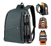 Jectse Large Capacity Camera Backpack, Detachable Dividers, Laptop Compartment, Men Women Photographer Tripod Rain Cover (Grey)