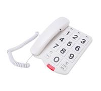 Jectse Large Key Corded Phone, Loud Ringer Flashing Indicator Speed Dial Landline Telephone with 110dB Volume and LED Alert, for Seniors with Hearing Impairment (White)