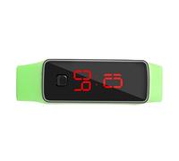 Jectse LED Digital Watch for Men Women Sports Silicone Strap 12 Hour Display Electronic Wristwatch Watch (Light Green)