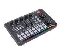 Jectse Live Streaming Sound Card, Wireless Accompaniment with Intelligent Lighting Effect, 16 Special Effects, Multi Platform, for Podcast Gaming Karaoke PC Recording