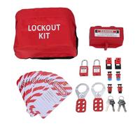 Jectse Lockout Tagout Kit, Clamp On Universal Multipole Circuit Breaker Lockouts, Electrical Switch Safety Lockout Kit with Padlocks, Tags, Cable Ties and Storage Bag