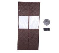 Jectse Magnet Door Curtain, Windproof Fabric, Cold Weather Insulation, Window Design, for Winter with Fixing Nails, Transparent and Cozy Home Decor