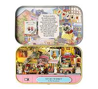 Jectse Mini House Building Kit Cute and Realistic DIY Miniature House Model for Teens and Adults, Wooden/Plastic/Paper Multicolor, 6.3x5.9in, Ideal for Home Decoration (Jectse7bvuzx3fay-4)