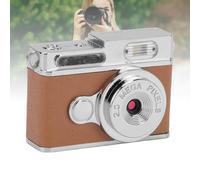 Jectse Mini Keychain Camera, 1080P Digital Camera, C Vintage Compact with Color Screen, Long Battery Life, for Campus Life Records Festival Celebrations (Brown)