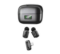 Jectse Mini Wireless Lavalier Microphone, AI Noise Reduction Voice Changer on Mic with 20H Battery Life for Video Recording Vlog Interview (Black)