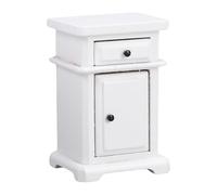 Jectse Miniature Doll House Furniture Bedside Table with Drawer 1:12 Bedroom Accessories on a Scale (White)