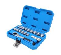 Jectse Pass Through Socket Set, 17Pcs 3/8 & 1/2in Drive Cr V Steel