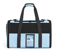 Jectse Pet Carrier, Large Opening for Cats, Breathable Mesh Fabric with Interactive Mouth, Multiple Carrying Ways Handheld Single Shoulder, for Small Dogs and Cats (Blue)