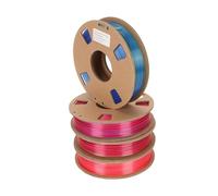 Jectse PLA 3D Printer Filament 1.75mm,4 Rolls Silk Dual Color Red + Gold/Green/Blue & Blue Green, 3D Printer Filament Bundle