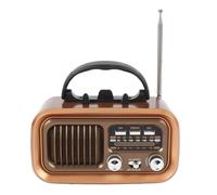 Jectse Portable Radio AM FM SW, Bluetooth Speaker & Memory Card & USB Playback, Retro Radios Vintage Transistor, Solar/D Battery Operated/USB Rechargeable (Gold)