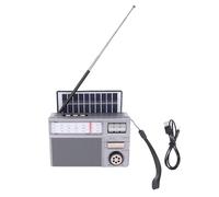 Jectse Portable Solar Radio, With AM FM SW BT, BT Speaker With USB Playback,Support Rechargeable Battery and Solar Panels Power, for Camping Outdoor Activities (Grey)