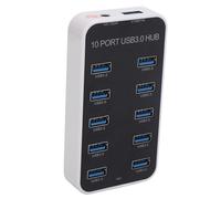 Jectse Powered USB Hub 3.0, 10-Port USB Splitter Hub, Fast Data Transmission, DC12V-24V Power Port, Docking Station DC12V-24V