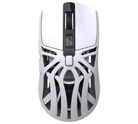 Jectse Programmable Gaming Mouse, Wireless Mouse 10000DPI 2.4 /BT5.3 Wired 3 Modes, 7 Color Light, Flashing Light。 500mAh Battery, Lightweight, 20M Clicks, 10m Wireless Range (White)