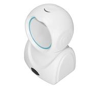 Jectse QR Desktop Barcode Scanner, Omnidirectional Hands USB Barcode Reader, CMOS Image Sensor Large Scanning Window Screen for Library Retail Store (White)