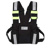 Jectse Radio Chest Bag Pouch, Tactical Harness Front Pack Vest for Walkie Talkie, Adjustable Shoulder Strap, Portable Carry Tools, Ski C Gear, Survival, Hiking, Fishing, Travel
