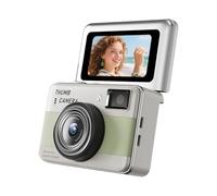 Jectse Small Keychain Camera, 1.47 Inch Flip Screen 68MP 4K Video with CMOS Stabilization and LED Light, for Travel Vlog Night S Selfie (Green)