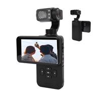 Jectse Small Vlog Camera, 5K Video Camera with 3.5 Inch Rotating Touchscreen, HD 3 Axis Stabilization,Travel Vlogging, Following Faces and Shooting Clear Footage