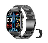 Jectse Smart Watch for Men Women, With 2.4" Large Screen, Bt Calling, Sos Ai Assistant Flashlight, 650mah Large Capacity Battery, Managing Your Health (Black Steel Strap)