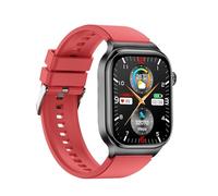 Jectse Smart Watch for Men Women, With 2.4" Large Screen, Bt Calling, Sos Ai Assistant Flashlight, 650mah Large Capacity Battery, Managing Your Health (Red Silicone Strap)