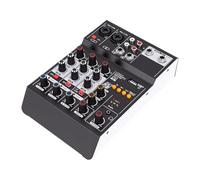 Jectse Sound Mixer, 4 Channel USB DJ Mixer with 48V Power, 2 XLR 6.35mm Inputs, 3 Band EQ, for Recording Karaoke Live Streaming Podcast