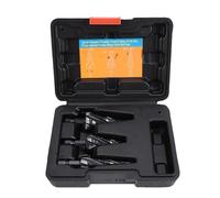 Jectse Spiral Step Drill Bit Set Durable High Speed Steel 4 Flute Bits for Metal Wood Plastic 3PCS for Home Renovation, Automotive Repair
