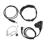 Jectse Tactical Throat Microphone Headset, 2 Way Radio Transparent Silicone Earpiece, Lightweight Neckband Design with U94 PTT Adapter, for UV5R, for for Retevis H777