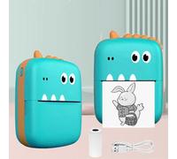 Jectse Thermal Mini Printer, Bluetooth Inkless Black White Pocket Printer, Portable Label Printer Sticker Maker Machine with APP, 200DPI Photo Printer for Journal Notes Memo for Kids