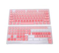 Jectse Translucent Pink Keycaps, 128 Keys Full Set | Cute Peach Pink Jelly Keyboard Keycaps, Custom Keycaps Set for 61/68/75/82/84/87/98/104 Keys Mechanical Keyboards