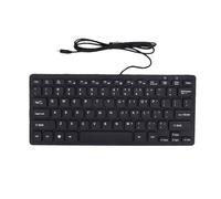 Jectse Type C Wired Keyboard, 78 Keys Compact Silent Keyboard with Quiet Switches and Ergonomic Design, for Computer PC Laptop Smartphone Tablet (Black)