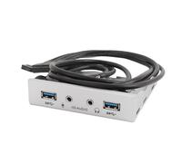 Jectse USB 3.0 Floppy Drive Front Panel Hub, 3.5 Inch Internal USB Hub with 20Gbps USB3.2 Gen2 USB C and USB 3.0 Ports, USB3.2 Type E Key A 20Pin Header for Computer Cases (Silver White)