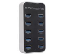 Jectse USB 3.0 Hub, 10 Port USB Data Hub Splitter with Fast Data Transmission and DC12V 24V Power Port, for PC Laptop Flash Drive Mobile