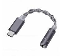 Jectse USB C to 3.5mm Headphone Adapter CX31993 DAC 24bit 96kHz Hi Res with Inline Controls for Type C Devices (Silver)