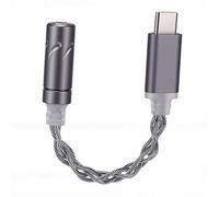 Jectse USB C to 3.5mm Headphone Adapter, CX31993 DAC Chip Hi Res 24bit 96kHz Decoder, with Inline Controls and Aluminum Alloy Nylon Braiding, for 15 16 17 S23 10 and Type C (Silver)