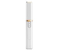 Jectse USB Rechargeable Heated Eyelash Curler Comb, Groove Design, Fast Styling, Temperature Control Long Lasting Curling for All Types of False Eyelashes (White)