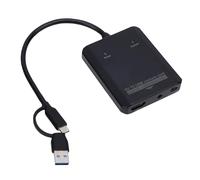 Jectse USB Video Card, Analog to Digital VHS Converter with USB C Dual Input, AV to HD 1080p Multimedia Device for VCR DVD Player PC Laptop Realtime Recording