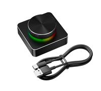 Jectse USB Volume Control Knob, RGB Wired Customized Volume Knob Multimedia Controller, Rotary Knob Controller with One Key Mute Function & Multi Modes for Wins, for OS