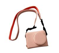 Jectse Vintage PU Leather Camera Bag Half Body Protective Cover with Strap for GR IIIx GR III GRIII GR3, Enhanced Grip Soft Lining 1/4 Inch Thread Hole (Roseate)